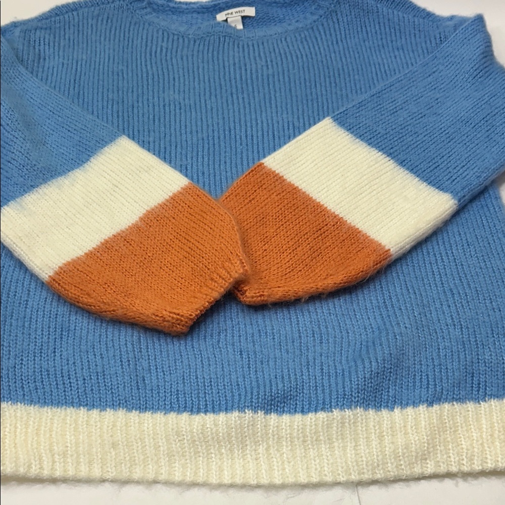 Nine West Women's Soft Blue Crew Neck Sweater - Picture 10 of 16